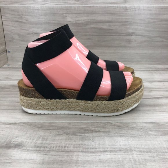 Steve Madden Shoes - Steve Madden Kimmie Black espadrille Platform Sandals Women's Size 8